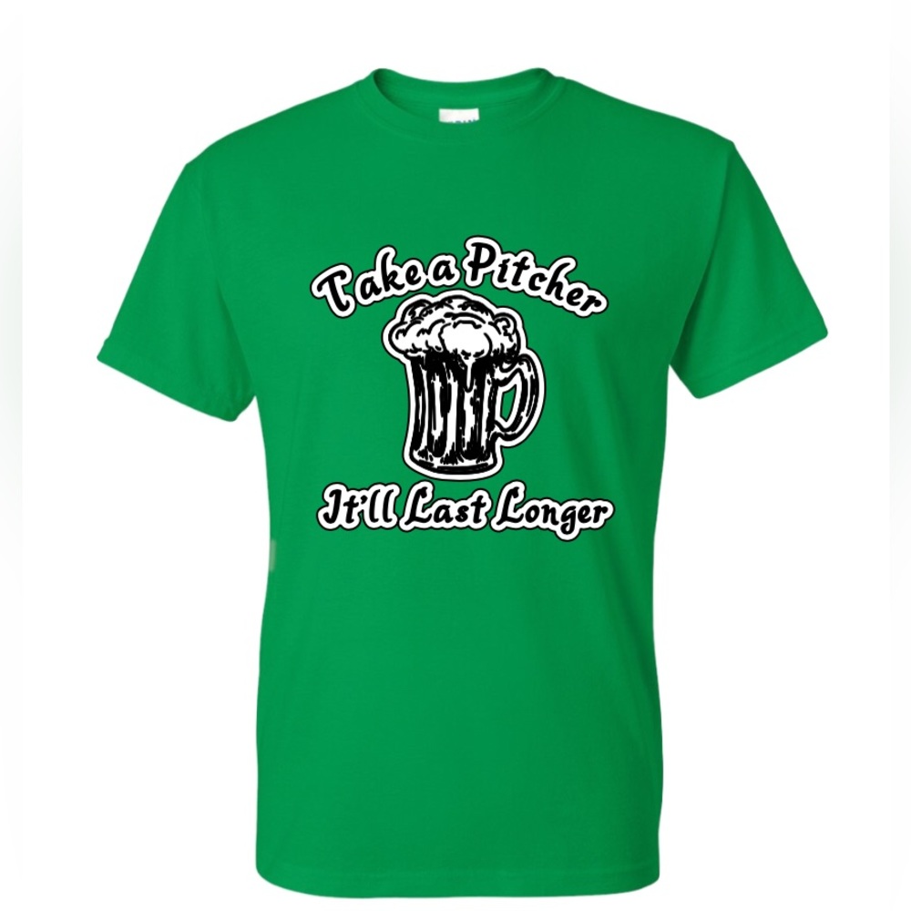 Men’s Take A Pitcher It’ll Last Longer Crew Neck T-Shirt